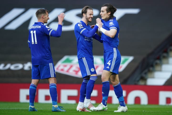 Caglar Soyuncu, Marc Albrighton, James Maddison