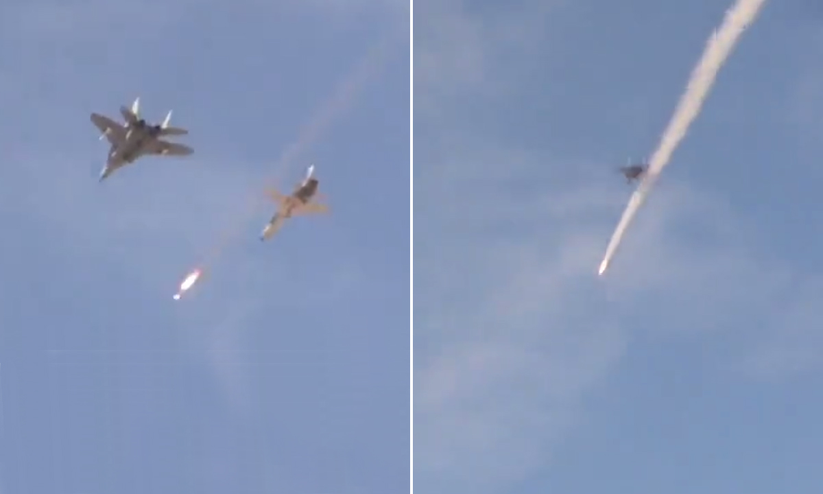 Máy bay chiến đấu Iran phóng tên lửa diệt tên lửa vào không trung